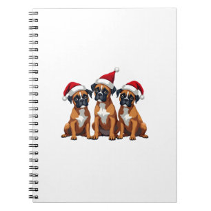 Boxer Dog Ugly Sweater Christmas Light Xmas Pajama Notebook