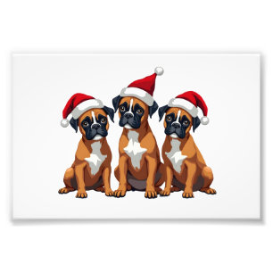 Boxer Dog Ugly Sweater Christmas Light Xmas Pajama Photo Print