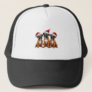Boxer Dog Ugly Sweater Christmas Light Xmas Pajama Trucker Hat