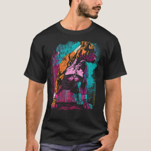 Boxer Dog Unique Artwork Cool Colourful Art T-Shirt