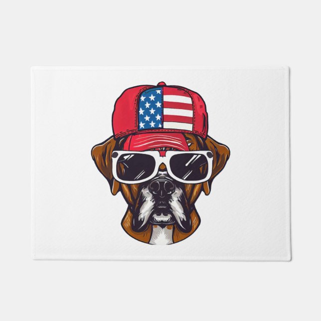 Boxer Dog USA Doormat (Front)