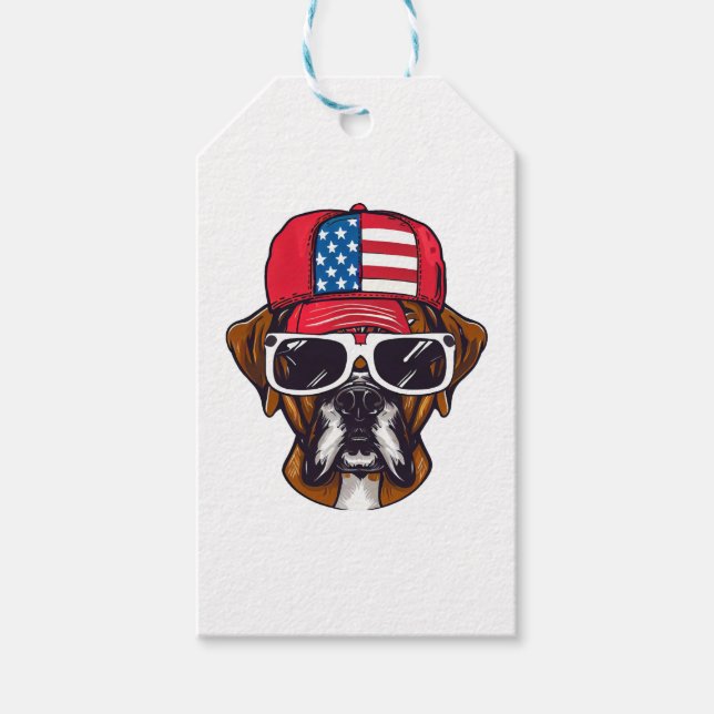Boxer Dog USA Gift Tags (Front)