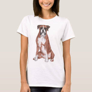 Boxer Dog Watercolor Art Painting T-Shirt