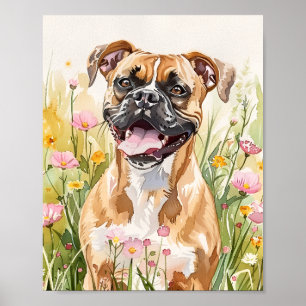 Boxer Dog Watercolor Print – Cute Boxer Wall Art