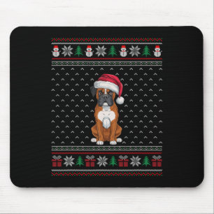 Boxer Dog Wearing Santa Hat Ugly Xmas Dog Lovers 1 Mouse Mat