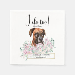 Boxer Dog Wedding Cocktail Napkins