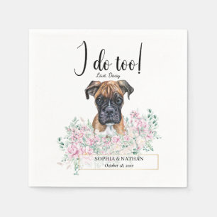 Boxer Dog Wedding Cocktail Napkins