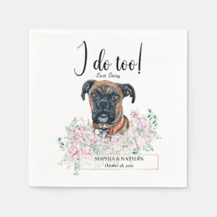 Boxer Dog Wedding Cocktail Napkins