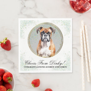 Boxer Dog Wedding Napkins With Dogs Photo