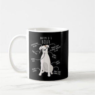 Boxer Dog White Check Anatomy Funny Cute Pet Mum D Coffee Mug
