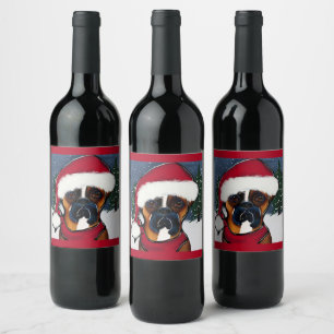 Boxer Dog Wine Label