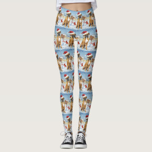 Boxer Dog Winter Wonderland Christmas Joy Leggings