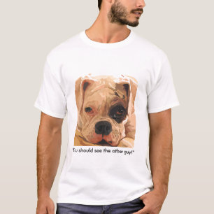 Boxer Dog with Black Eye Painting tshirt