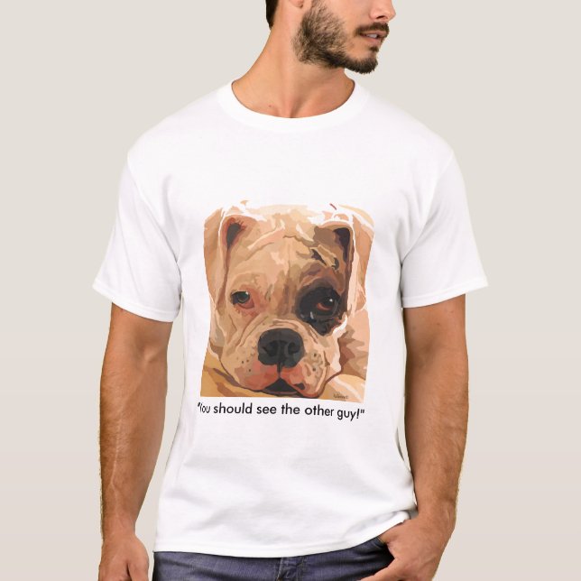 Boxer Dog with Black Eye Painting tshirt (Front)