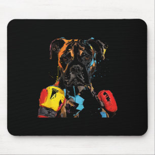 Boxer Dog With Boxing Gloves Men Women Kids Mouse Mat
