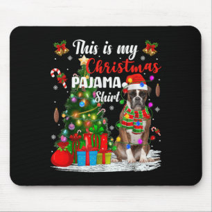 Boxer Dog Xmas Tree Lights This Is My Christmas Pa Mouse Mat