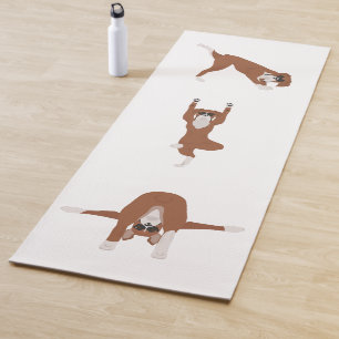Boxer dog yoga pose mat