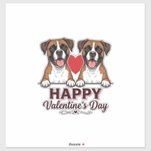 Boxer Dogs Happy Valentines Day Vintage