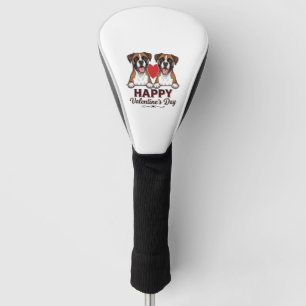 Boxer Dogs Happy Valentines Day Vintage Golf Head Cover
