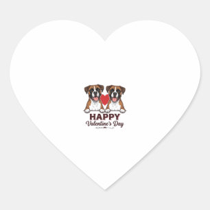 Boxer Dogs Happy Valentines Day Vintage Heart Sticker