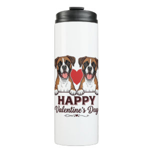 Boxer Dogs Happy Valentines Day Vintage Thermal Tumbler