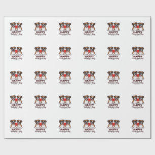 Boxer Dogs Happy Valentines Day Vintage Wrapping Paper