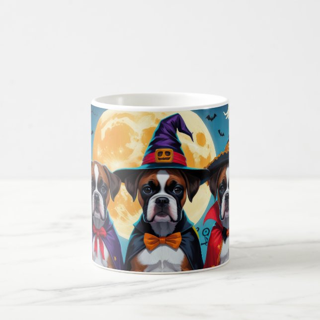 Boxer Dogs Pumpkin Halloween Funny Coffee Mug (Center)