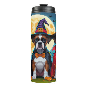 Boxer Dogs Pumpkin Halloween Funny Thermal Tumbler