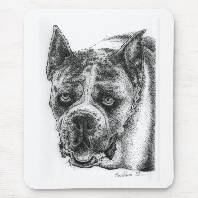Boxer Drawing Mouse Mat (Front)