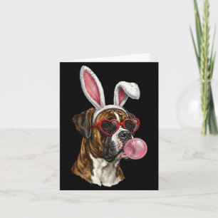 Boxer easter bunny dog lover card