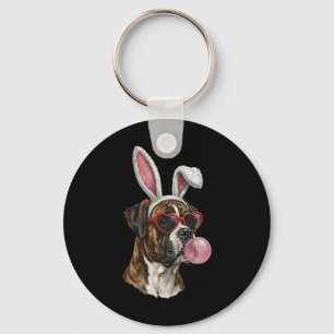 Boxer Easter Bunny Dog Lover  Key Ring