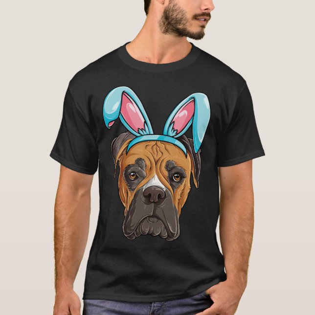 Boxer Easter Bunny Ears Costume  Boys Girls Kids D T-Shirt (Front)