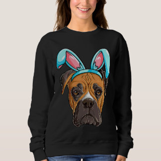Boxer Easter Bunny Ears Costume  Men Women Dog Sweatshirt