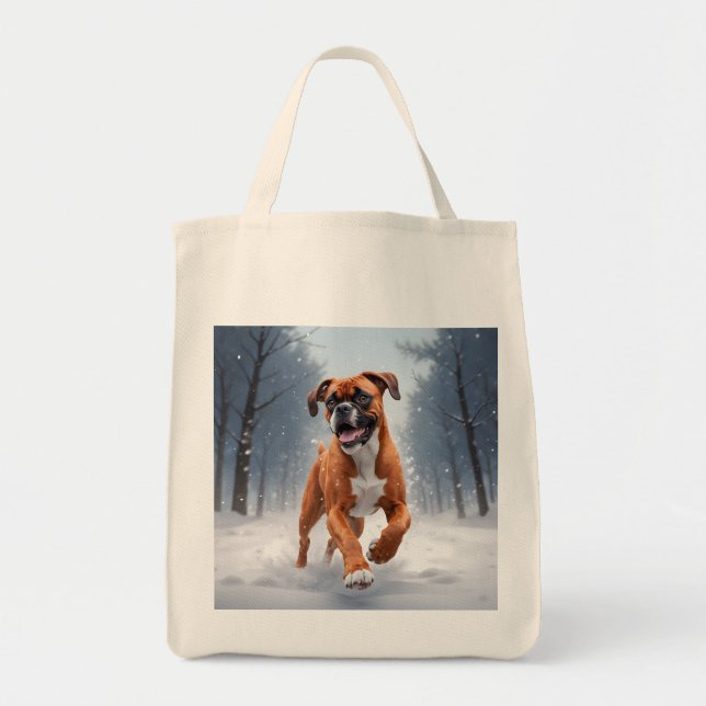 Boxer Elegant Grocery Tote Bag (Front)