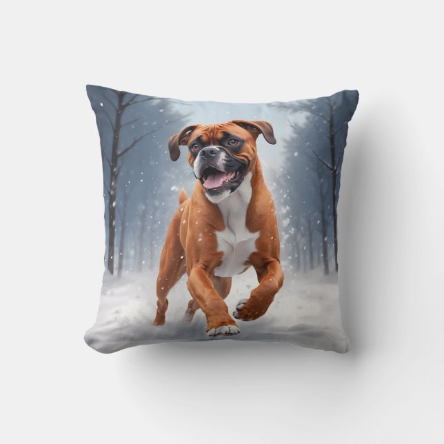 Boxer Elegant Throw Pillow (Front)