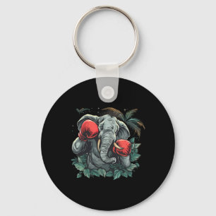 Boxer Elephant With Boxing Gloves Kickboxing Funny Key Ring
