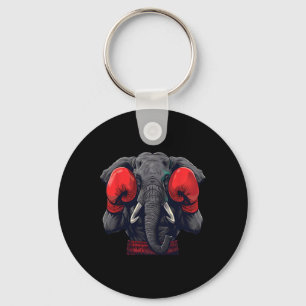 Boxer Elephant With Boxing Gloves Kickboxing Funny Key Ring