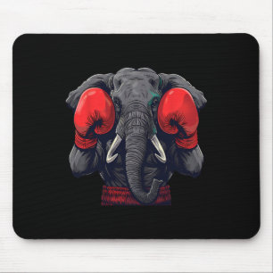 Boxer Elephant With Boxing Gloves Kickboxing Funny Mouse Mat