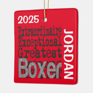 Boxer Extraordinaire CUSTOM Ceramic Ornament