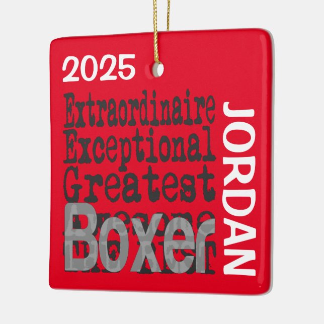 Boxer Extraordinaire CUSTOM Ceramic Ornament (Left)