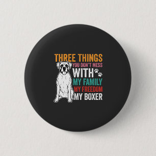 Boxer Family Freedom Dog Lover 6 Cm Round Badge