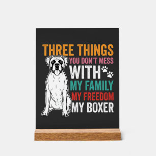 Boxer Family Freedom Dog Lover Acrylic Sign