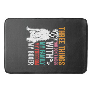Boxer Family Freedom Dog Lover Bath Mat