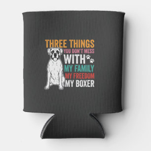 Boxer Family Freedom Dog Lover Can Cooler