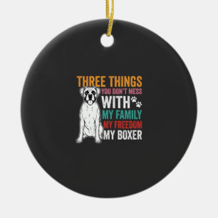 Boxer Family Freedom Dog Lover Ceramic Tree Decoration