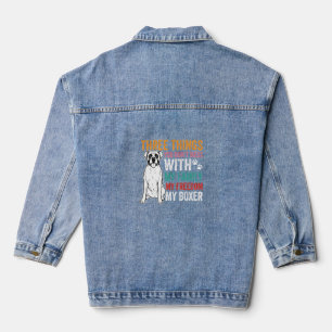 Boxer Family Freedom Dog Lover Denim Jacket