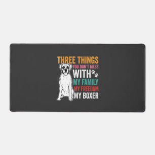 Boxer Family Freedom Dog Lover Desk Mat
