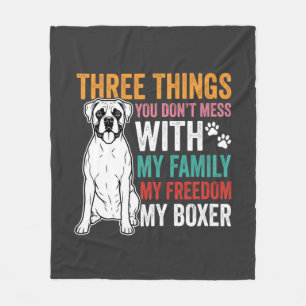 Boxer Family Freedom Dog Lover Fleece Blanket