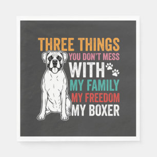 Boxer Family Freedom Dog Lover Napkin