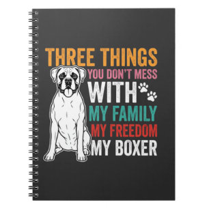 Boxer Family Freedom Dog Lover Notebook